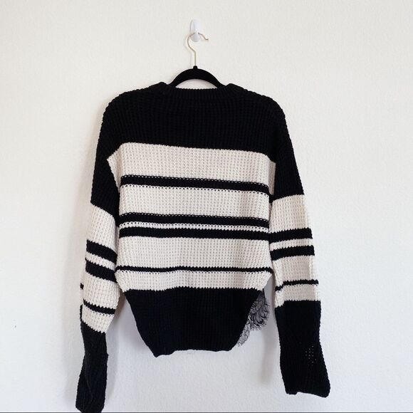 Self-Portrait Monochrome Striped Jumper - Picture 10 of 10